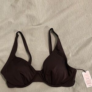 New with Tags Black Bikini Top with Underwire 38 DD